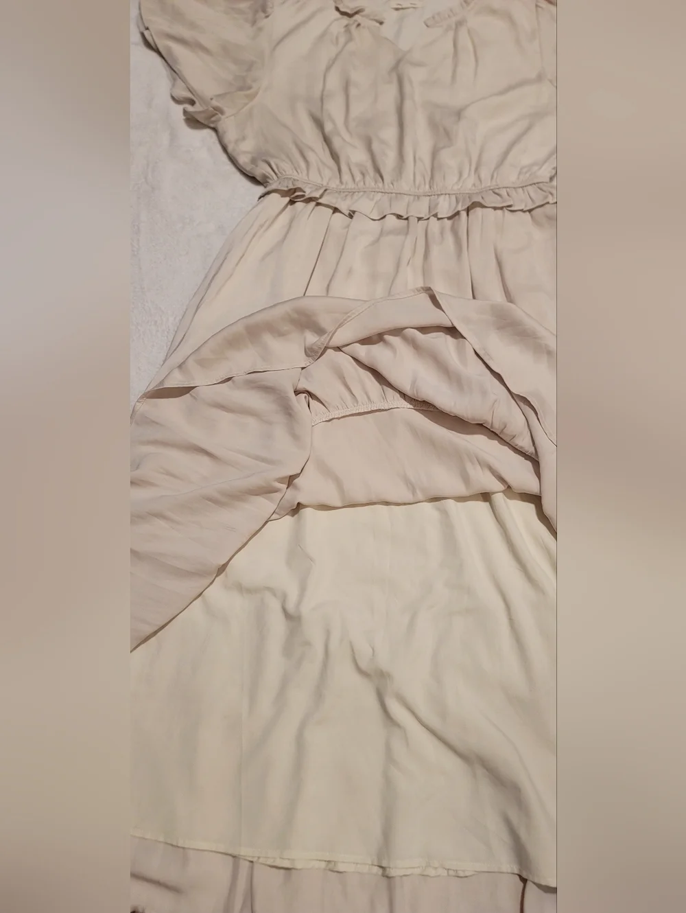 Tea n Rose Creamy, Silky Light Maxi Dress with Flowy Sleeves- Boho Chic, Country - Picture 15 of 16